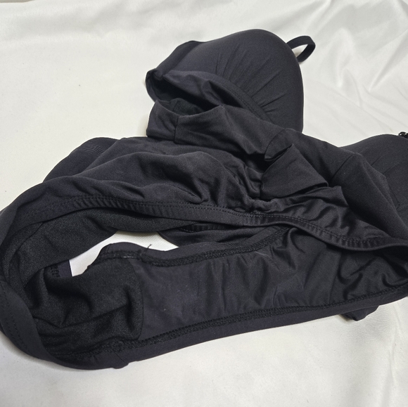 NEW Kenneth Cole black cut out tummy control push up‎ one piece swimsuit  L - Picture 9 of 11